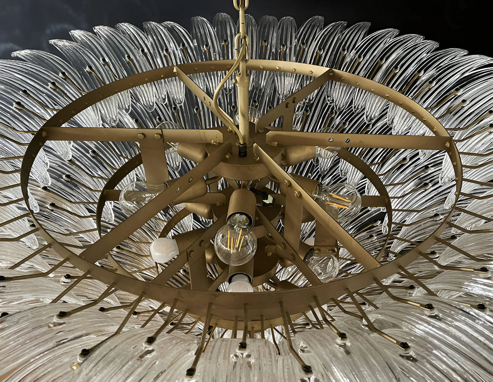Murano Palmette Transparent Chandelier