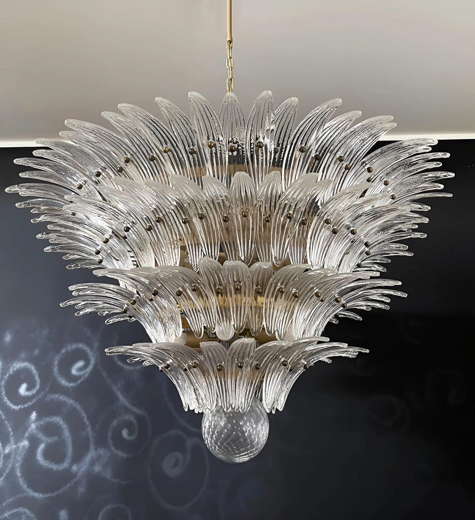 Murano Palmette Transparent Chandelier