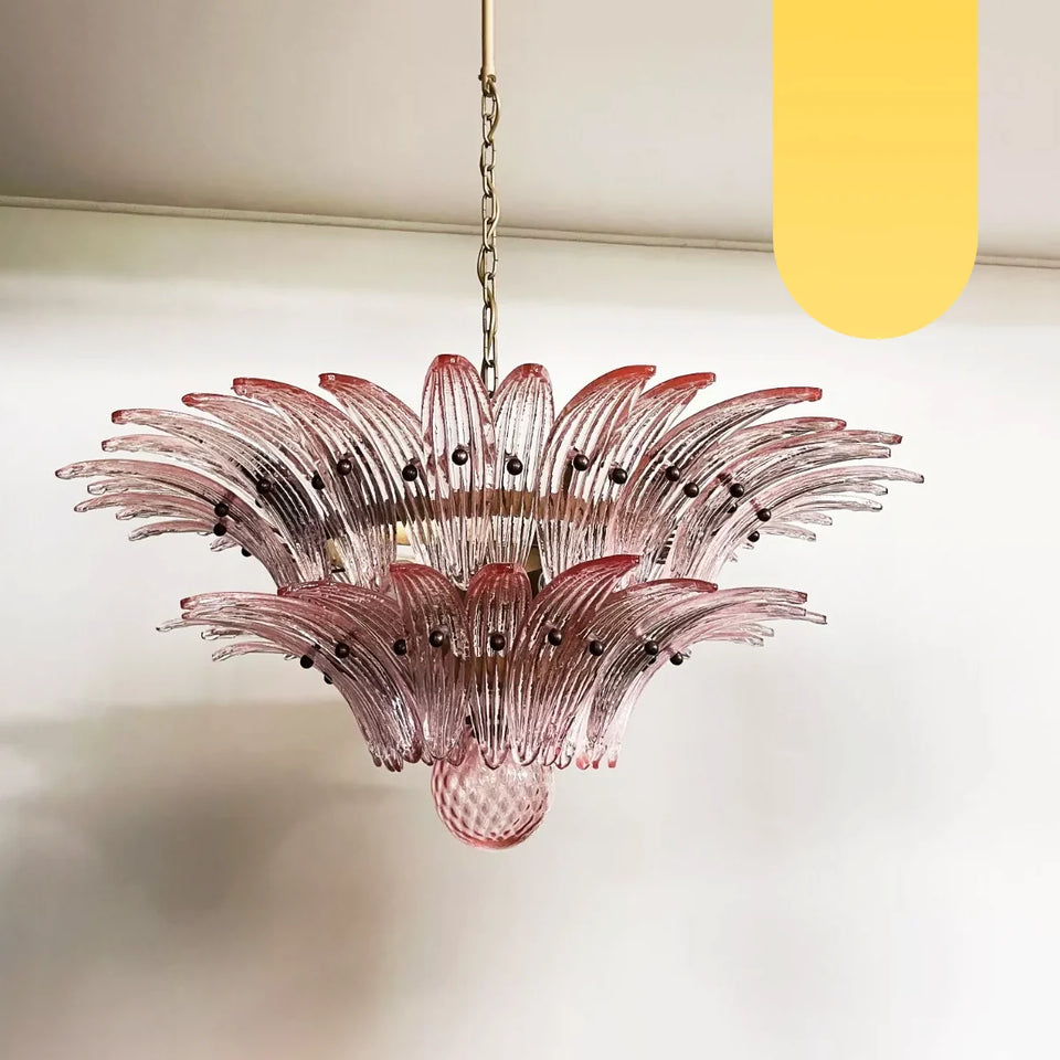 Murano Palmette Pink Chandelier