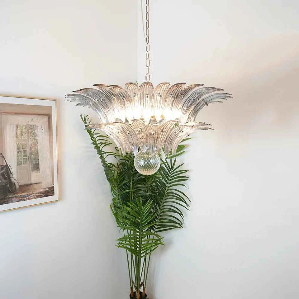 Murano Palmette Smoked Chandelier