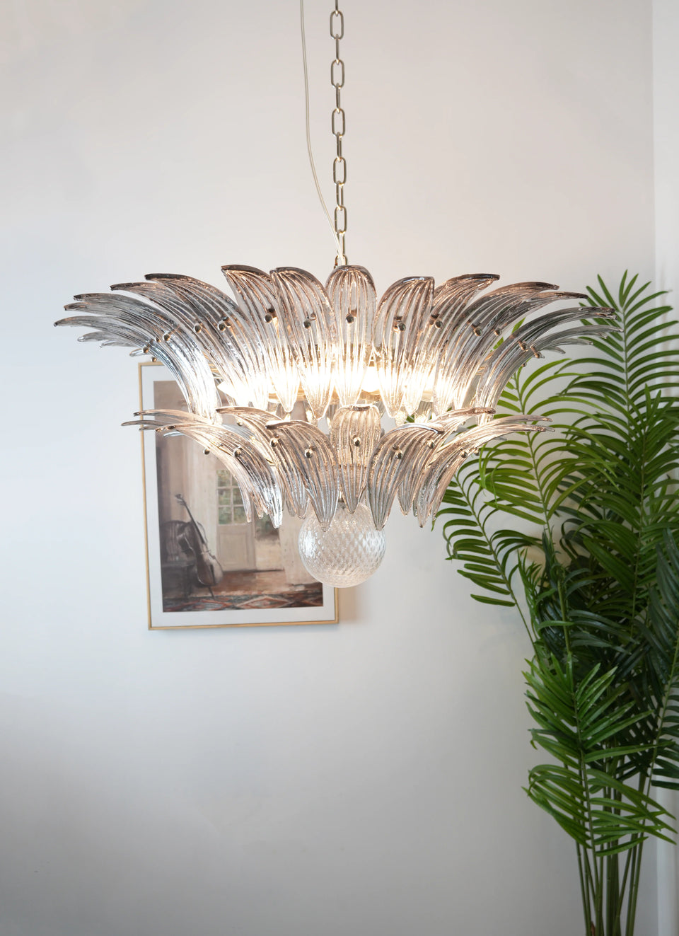 Murano Palmette Smoked Chandelier