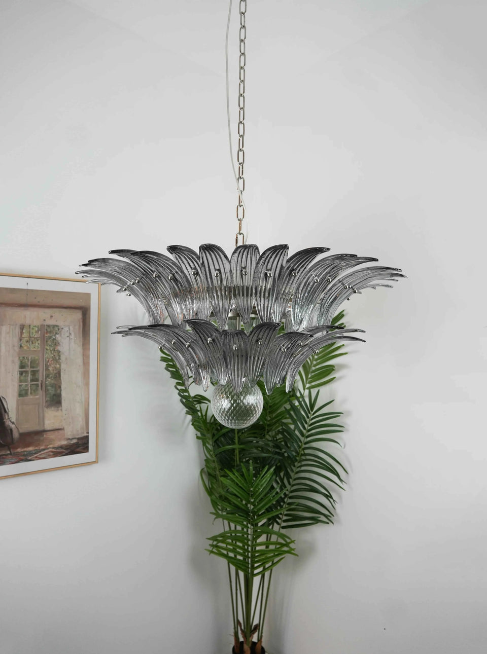 Murano Palmette Smoked Chandelier
