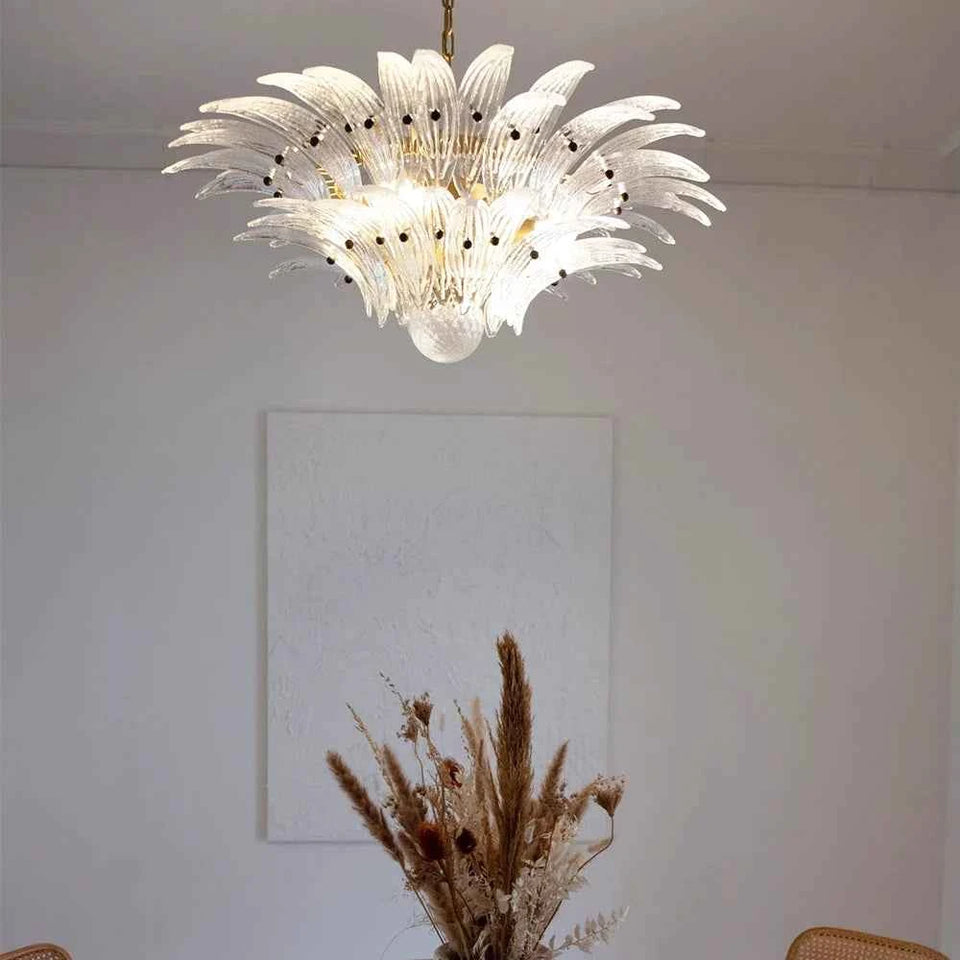 Murano Palmette Transparent Chandelier
