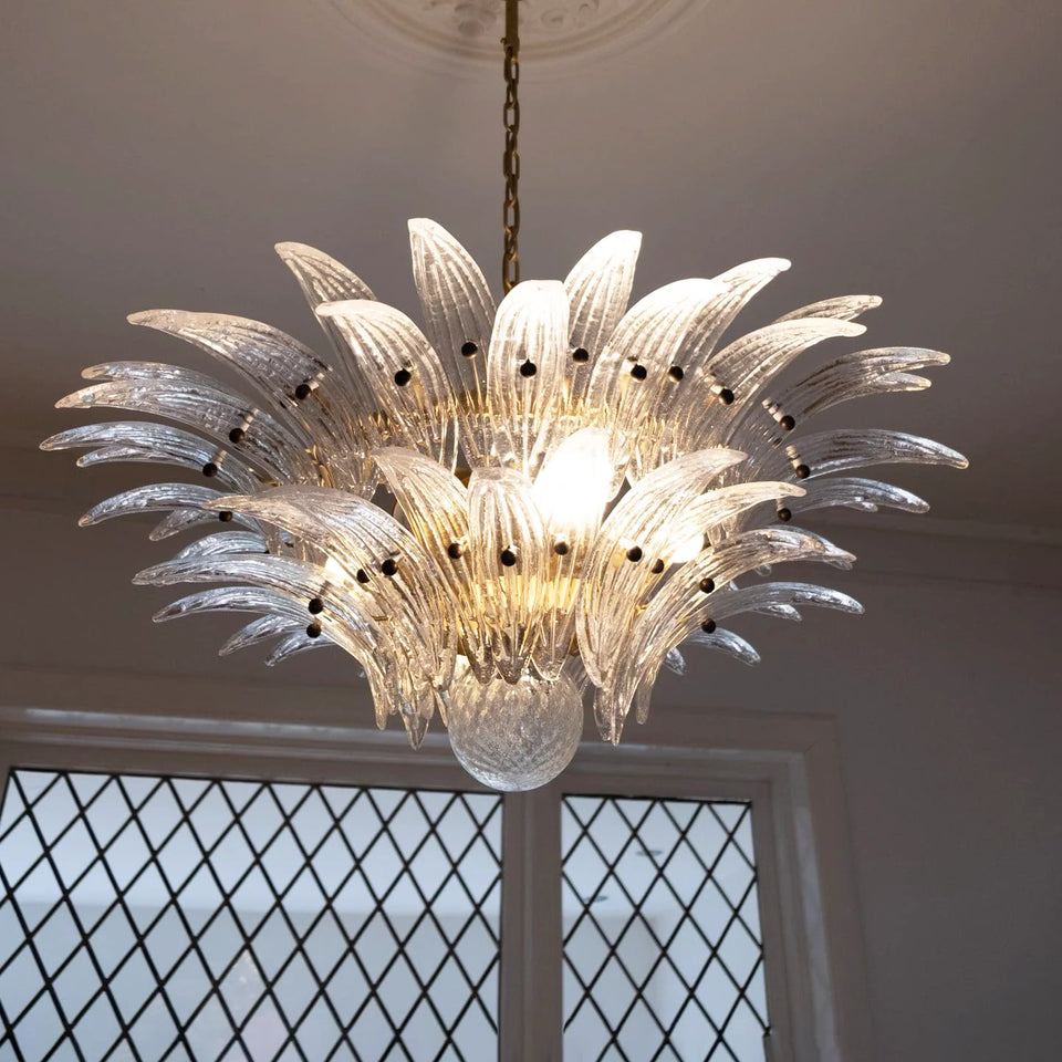 Murano Palmette Transparent Chandelier
