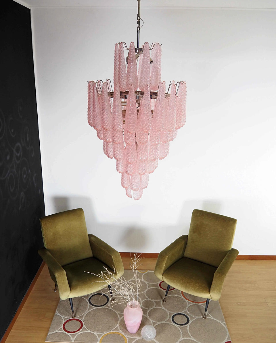 Murano Pink Petals Glass Chandelier