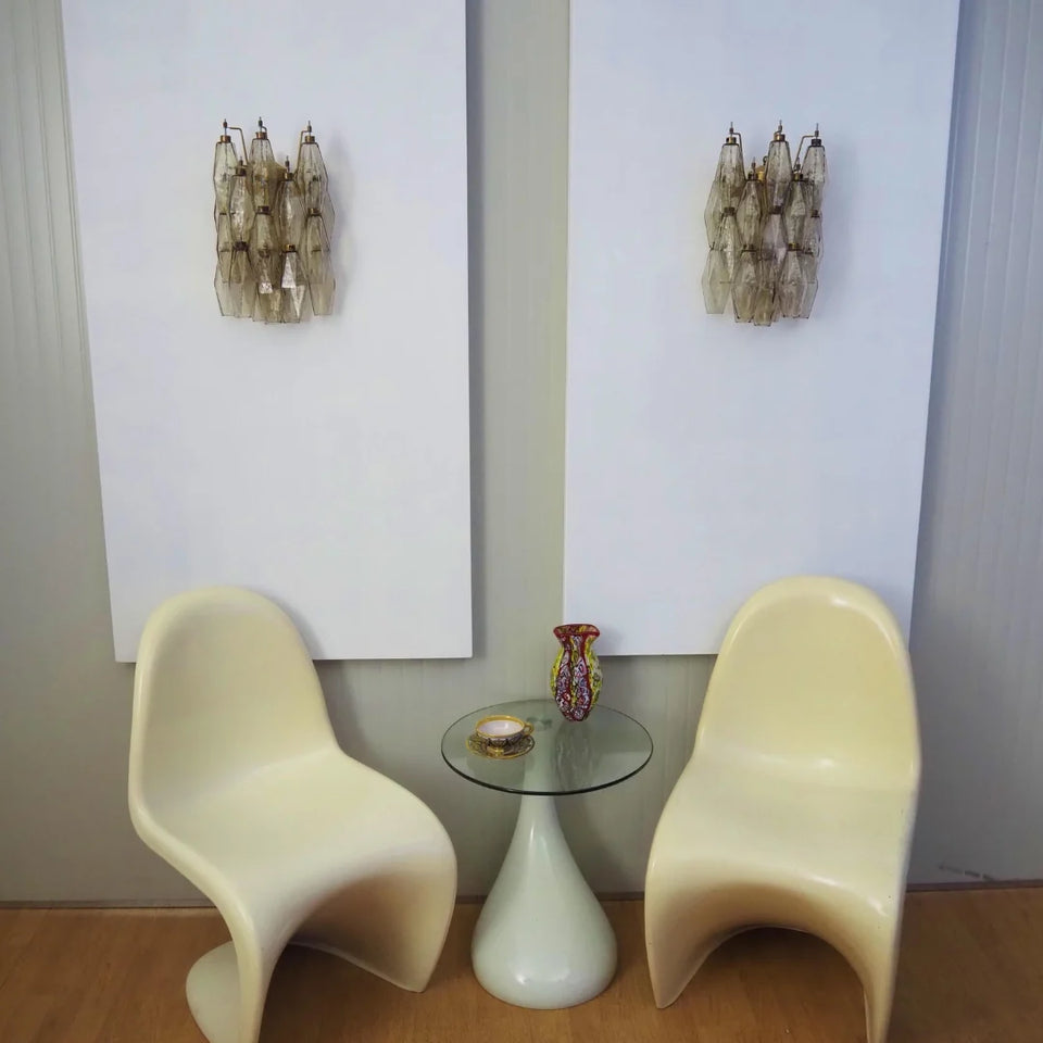 Polyhedral Smoked Hand-blown Glass Wall Lamp