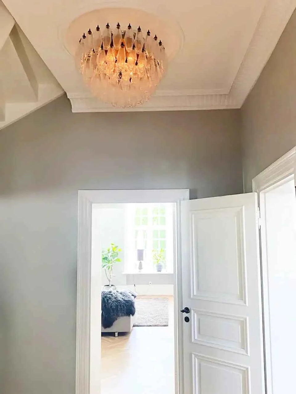 Murano Poliedri Transparent Ceiling Light