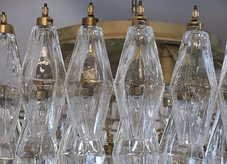 Murano Poliedri Transparent Ceiling Light