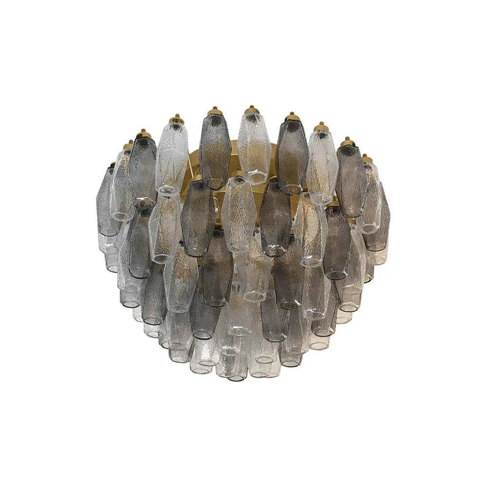 Murano Poliedri Transparent Smoked Ceiling Light