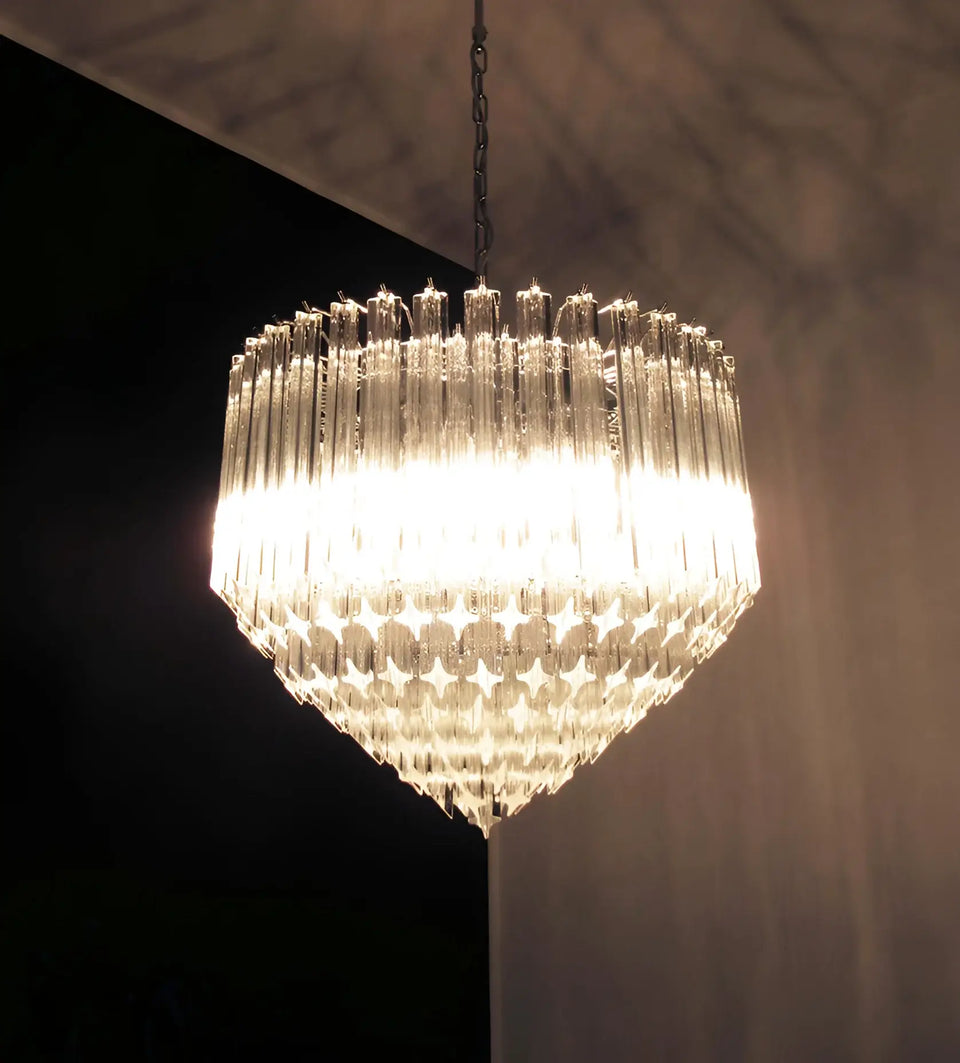 Murano Quadriedri Prisms Transparent Chandelier