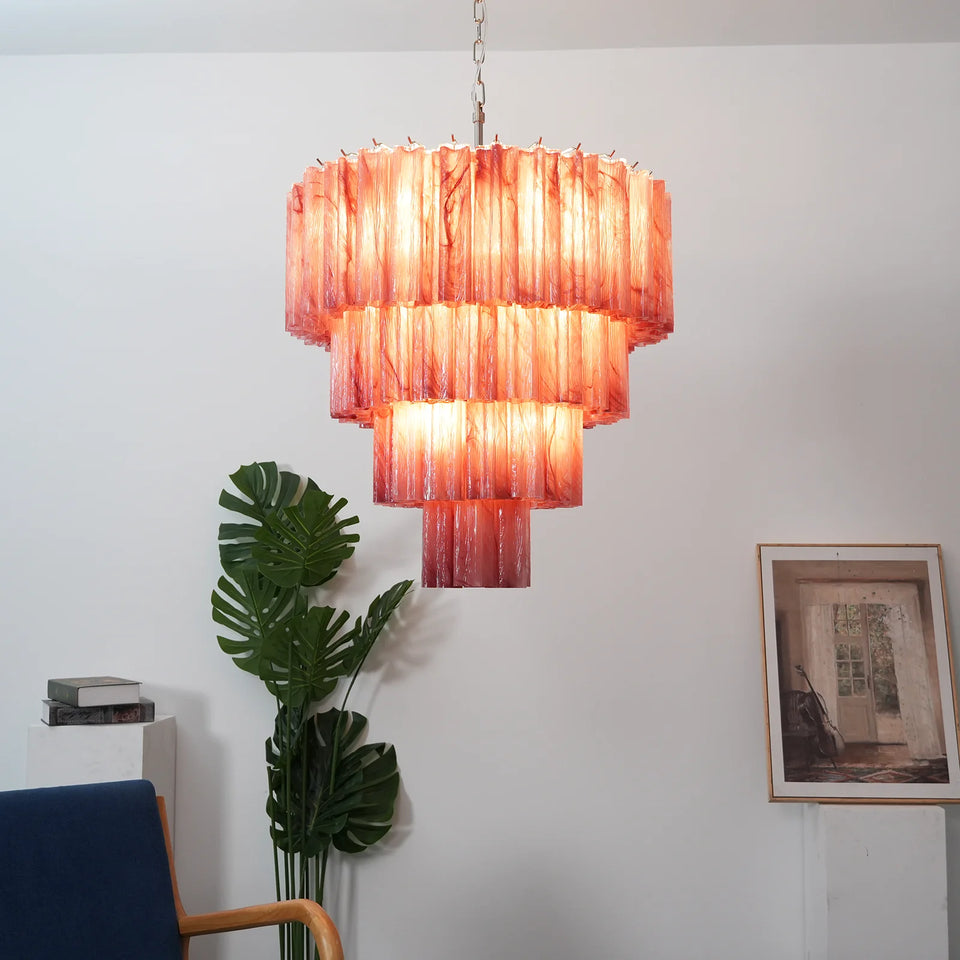 glass chandelier - top view