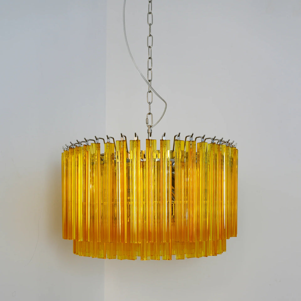 Murano Round Prisms Amber Chandelier