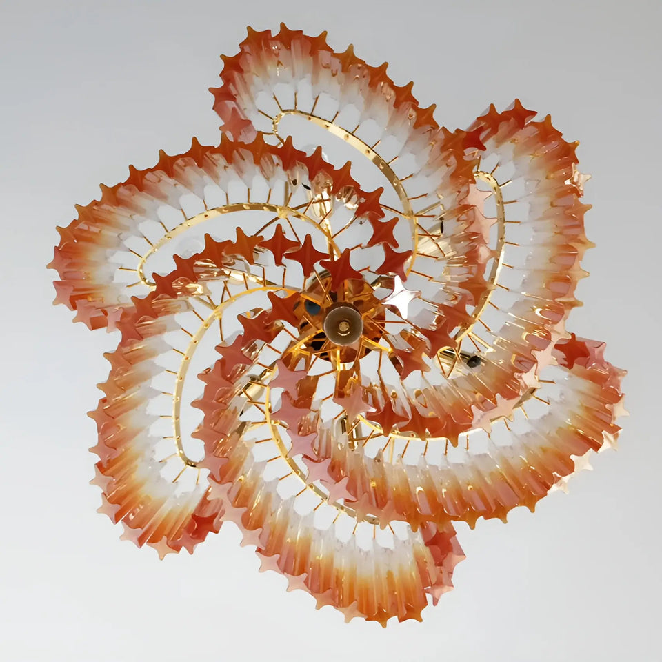 Murano Shaded Amber Prism Chandelier