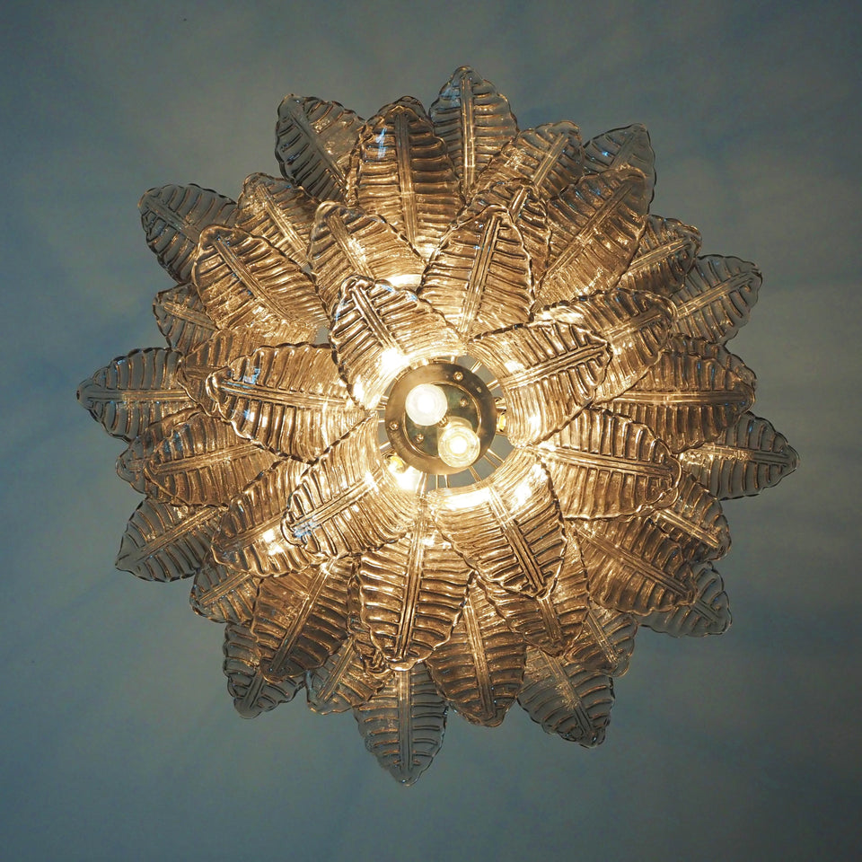 Murano Smoked Ferns Glass Chandelier