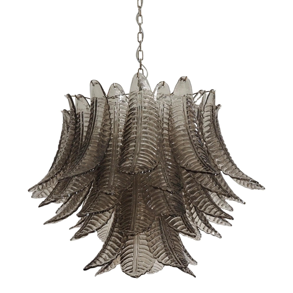 Murano Smoked Ferns Glass Chandelier