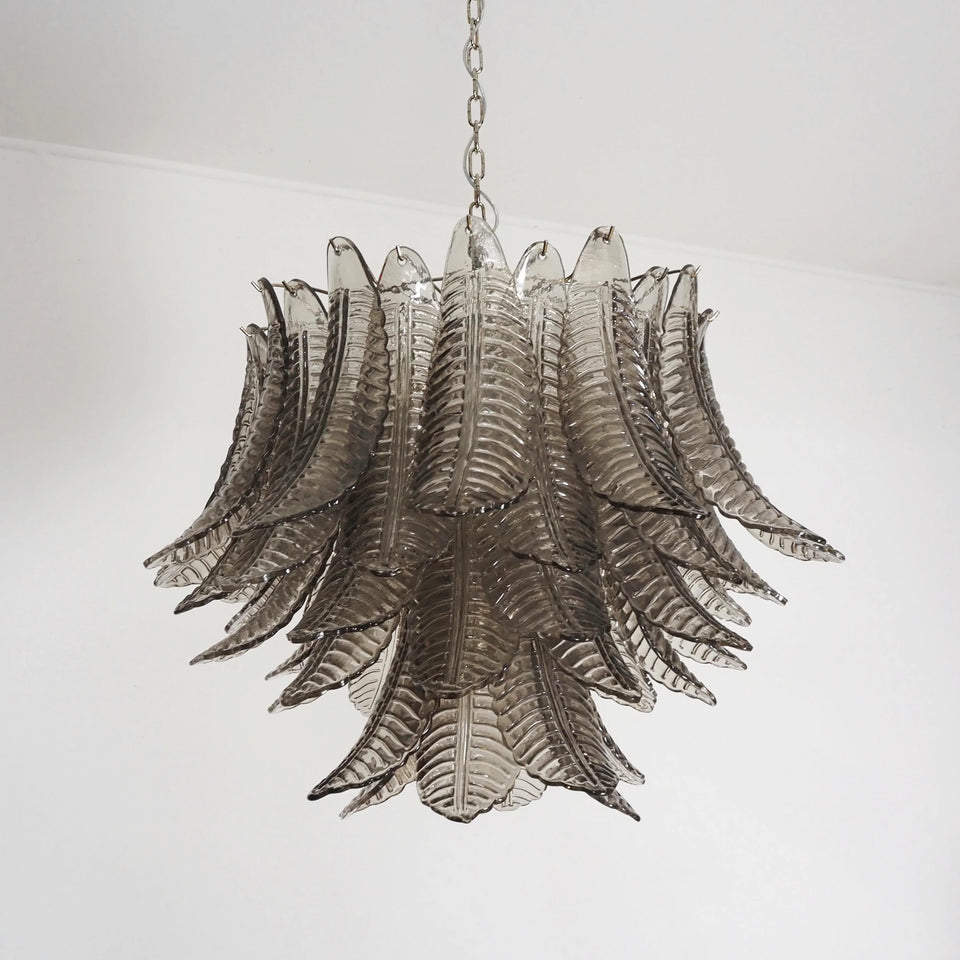 Murano Smoked Ferns Glass Chandelier