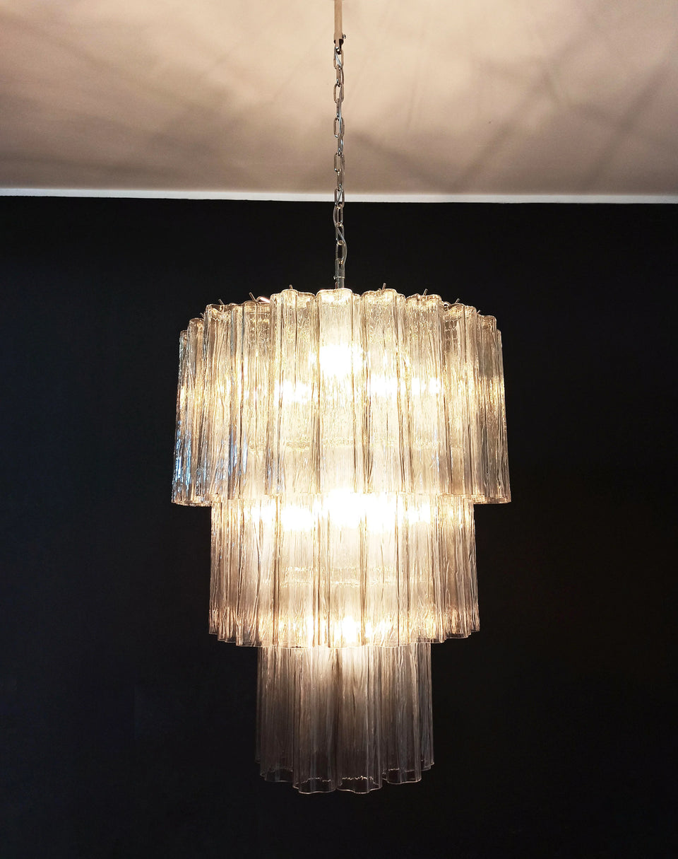 Murano Smoked Glass Tube Chandelier