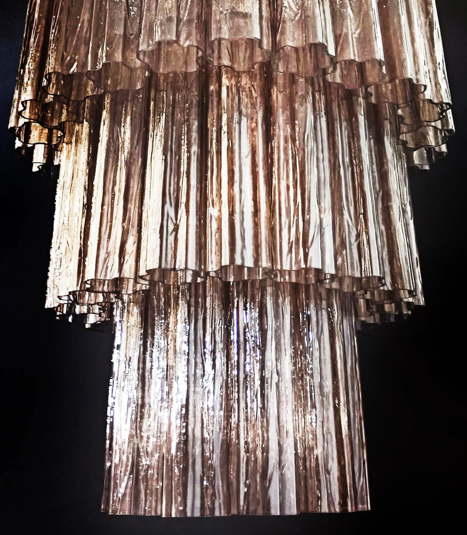 Murano Smoked Glass Tube Chandelier