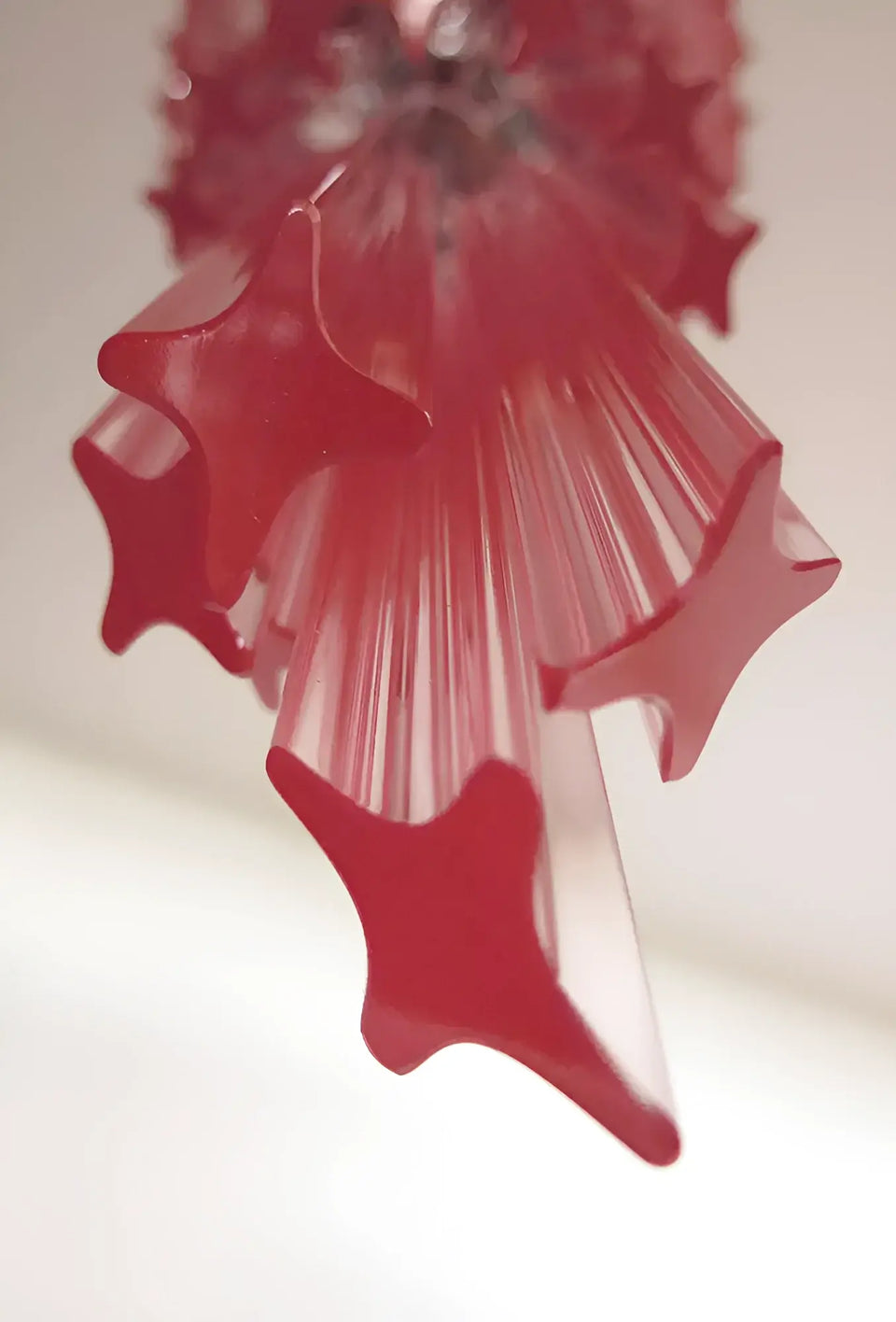 Murano Spiral Pink Prism Glass Chandelier