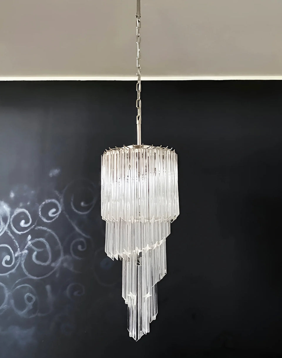 Murano Spiral Prisms Transparent Chandelier