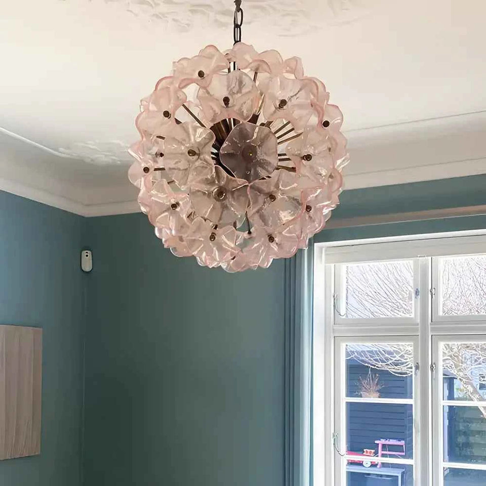 Murano Sputnik Poppy Pink Chandelier