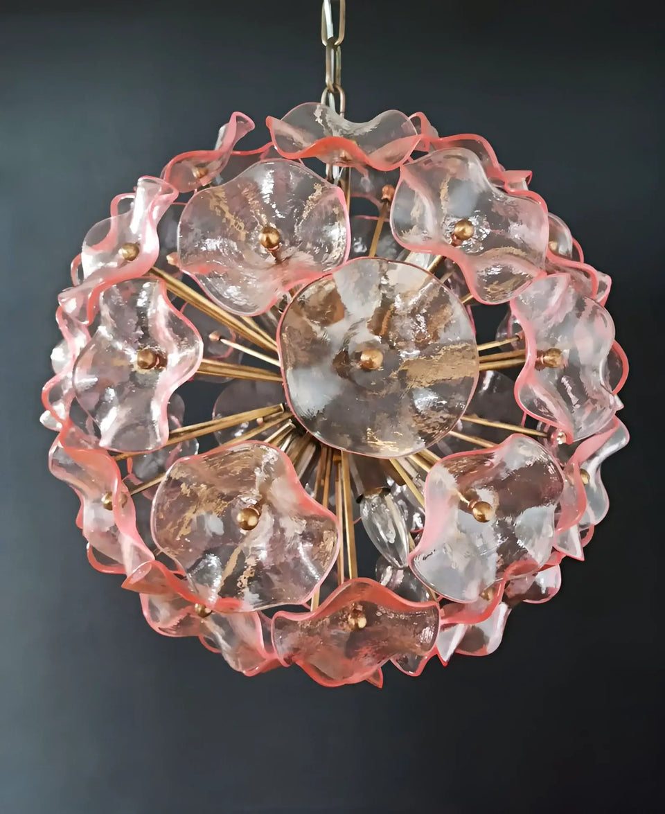 Murano Sputnik Poppy Pink Chandelier