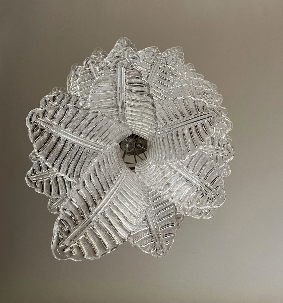 Murano Transparent Felch Spiral Chandelier