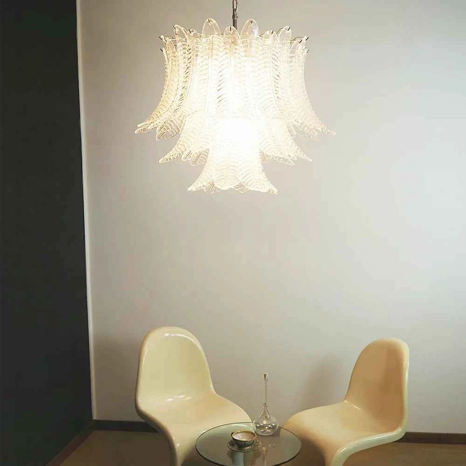 Murano Transparent Ferns Glass Chandelier