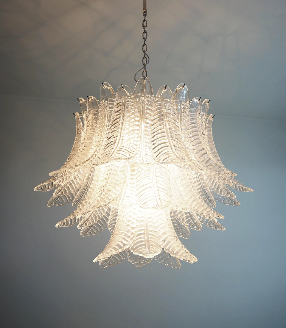Murano Transparent Ferns Glass Chandelier