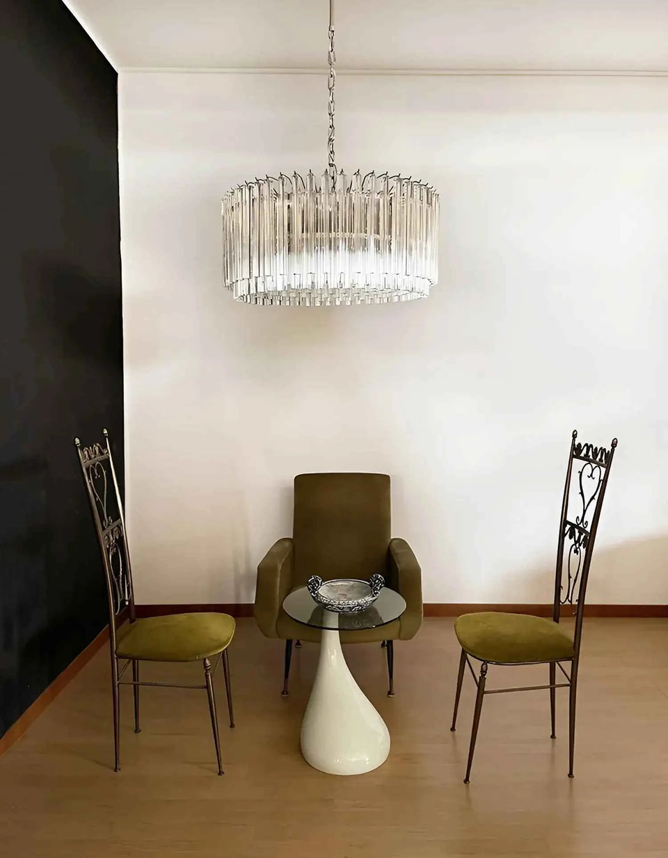 Murano Round Prisms Transparent Chandelier