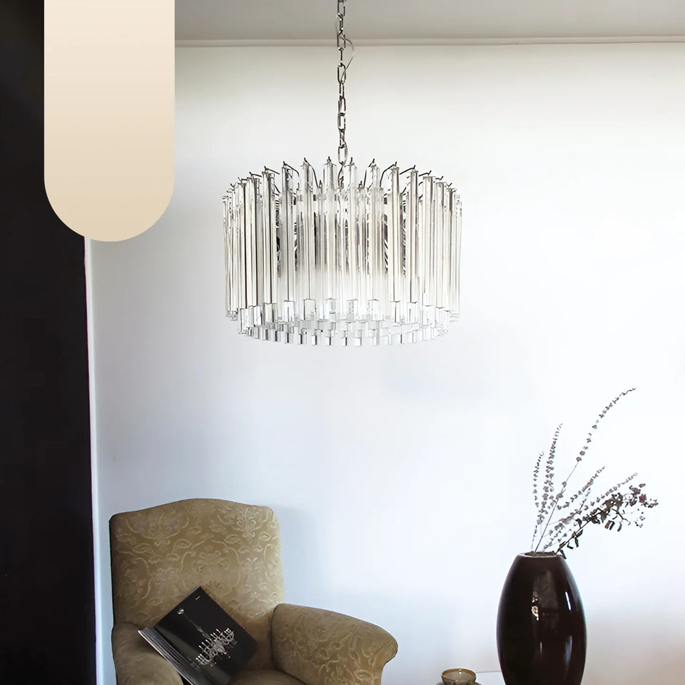 Murano Round Prisms Transparent Chandelier