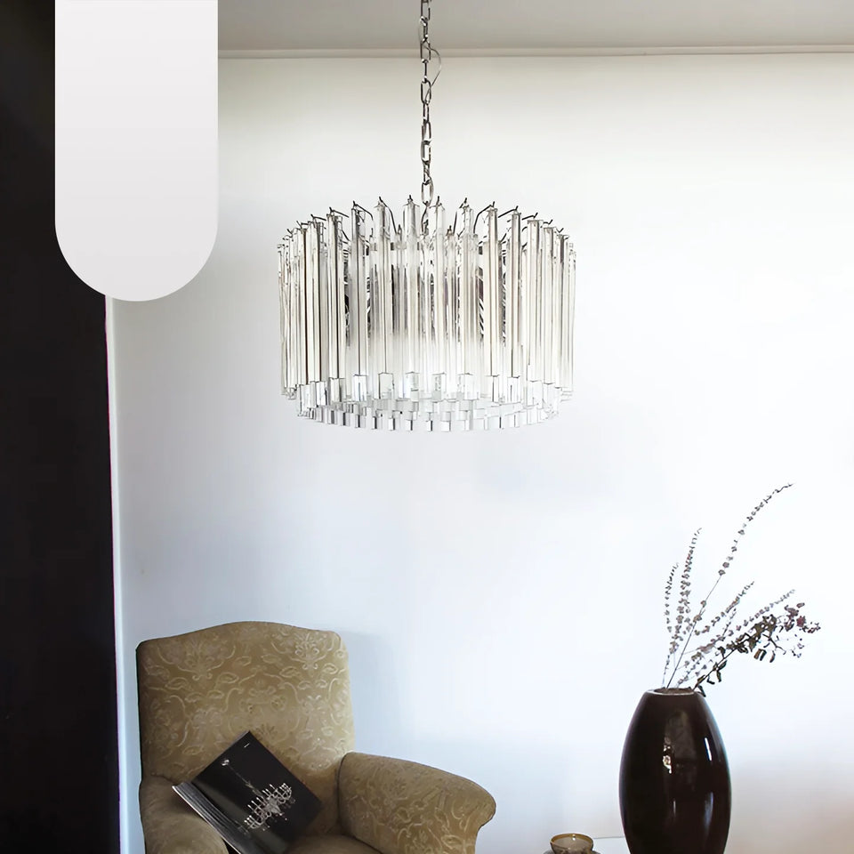 Murano Round Prisms Transparent Chandelier