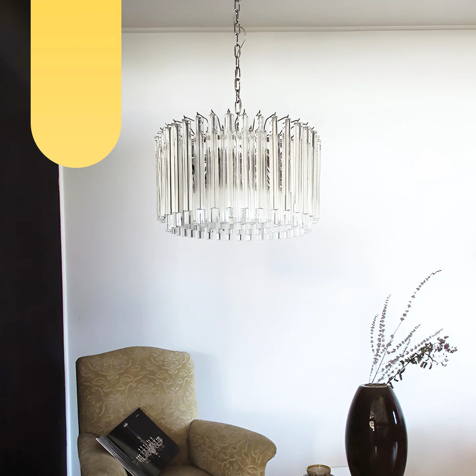 Murano Round Prisms Transparent Chandelier