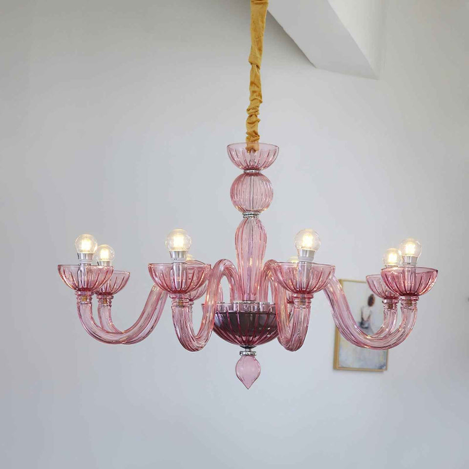 Pink Ares Murano Glass Chandelier