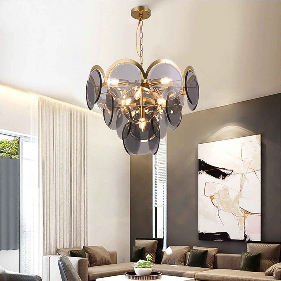 Murano Wrought Iron Glass Chandelier