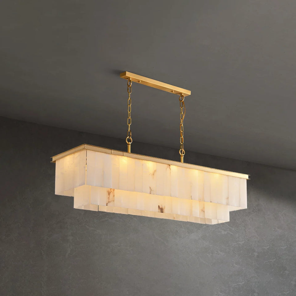 Natural Alabaster Dining Room Chandelier