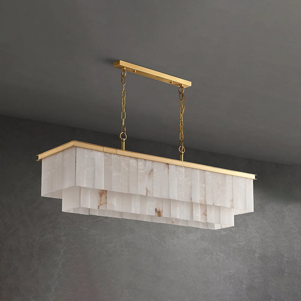 Natural Alabaster Dining Room Chandelier