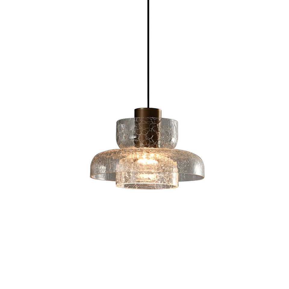 Nordic Gold Crackle Glass Pendant Light