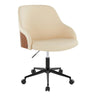 Black Metal, Walnut Wood, Cream PU