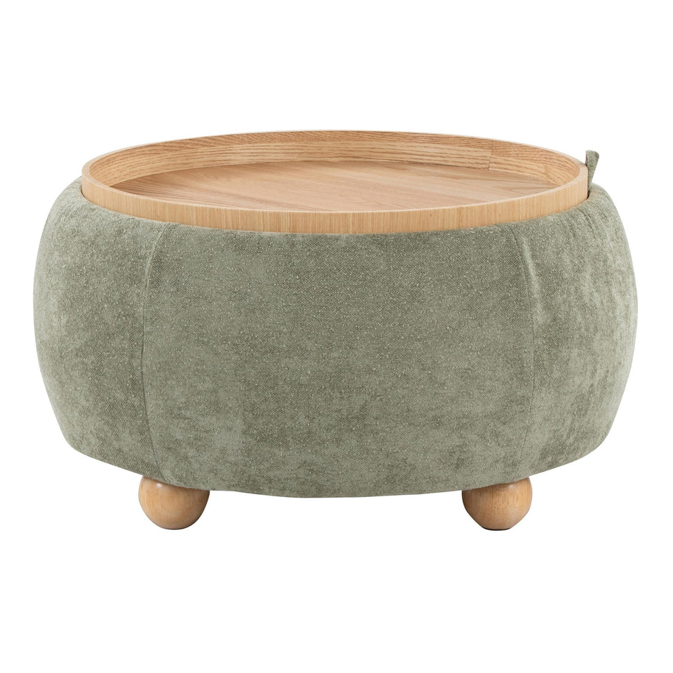 Tray Pouf Storage Ottoman
