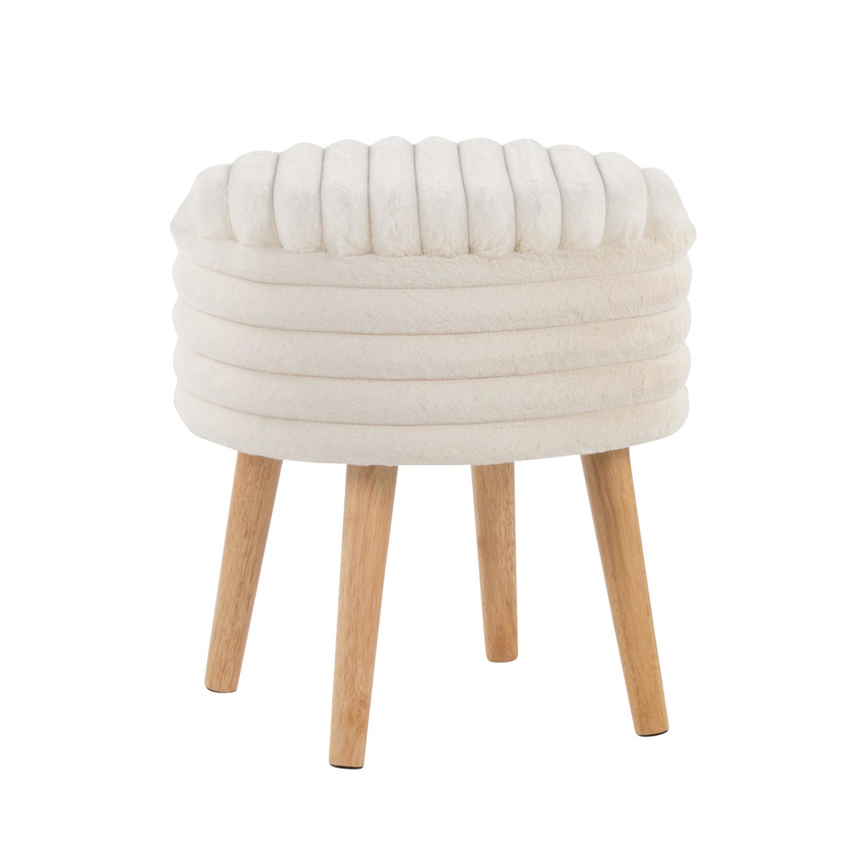 Tray Plush Storage Ottoman Set