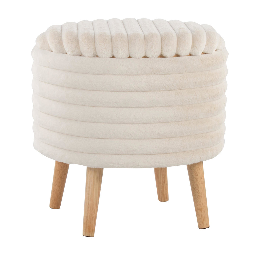 Tray Plush Storage Ottoman Set