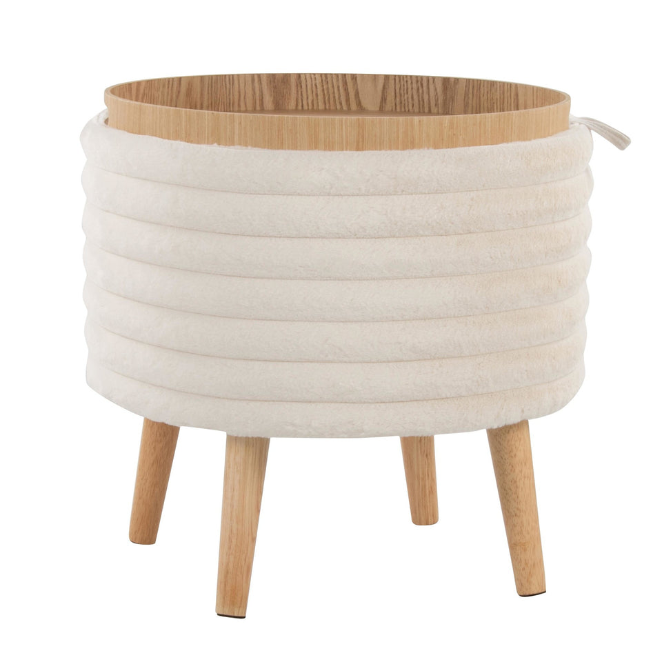 Tray Plush Storage Ottoman Set