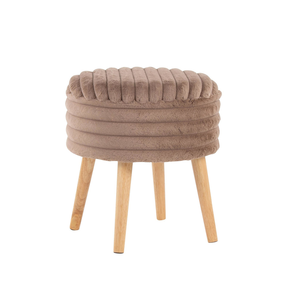 Tray Plush Storage Ottoman Set