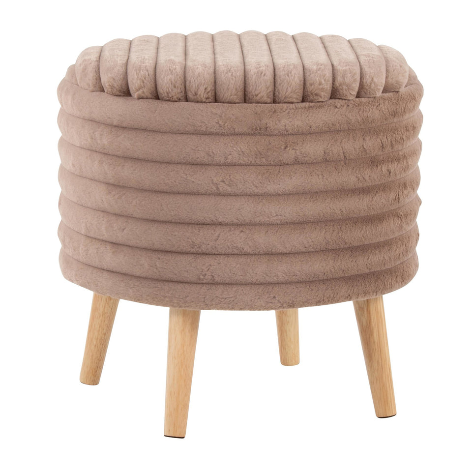 Tray Plush Storage Ottoman Set