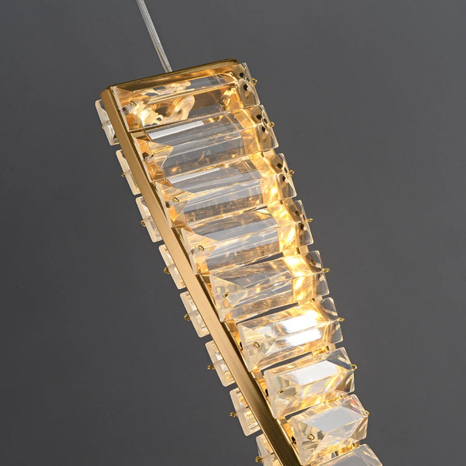 Linear Luxury Spiral Crystal Chandelier