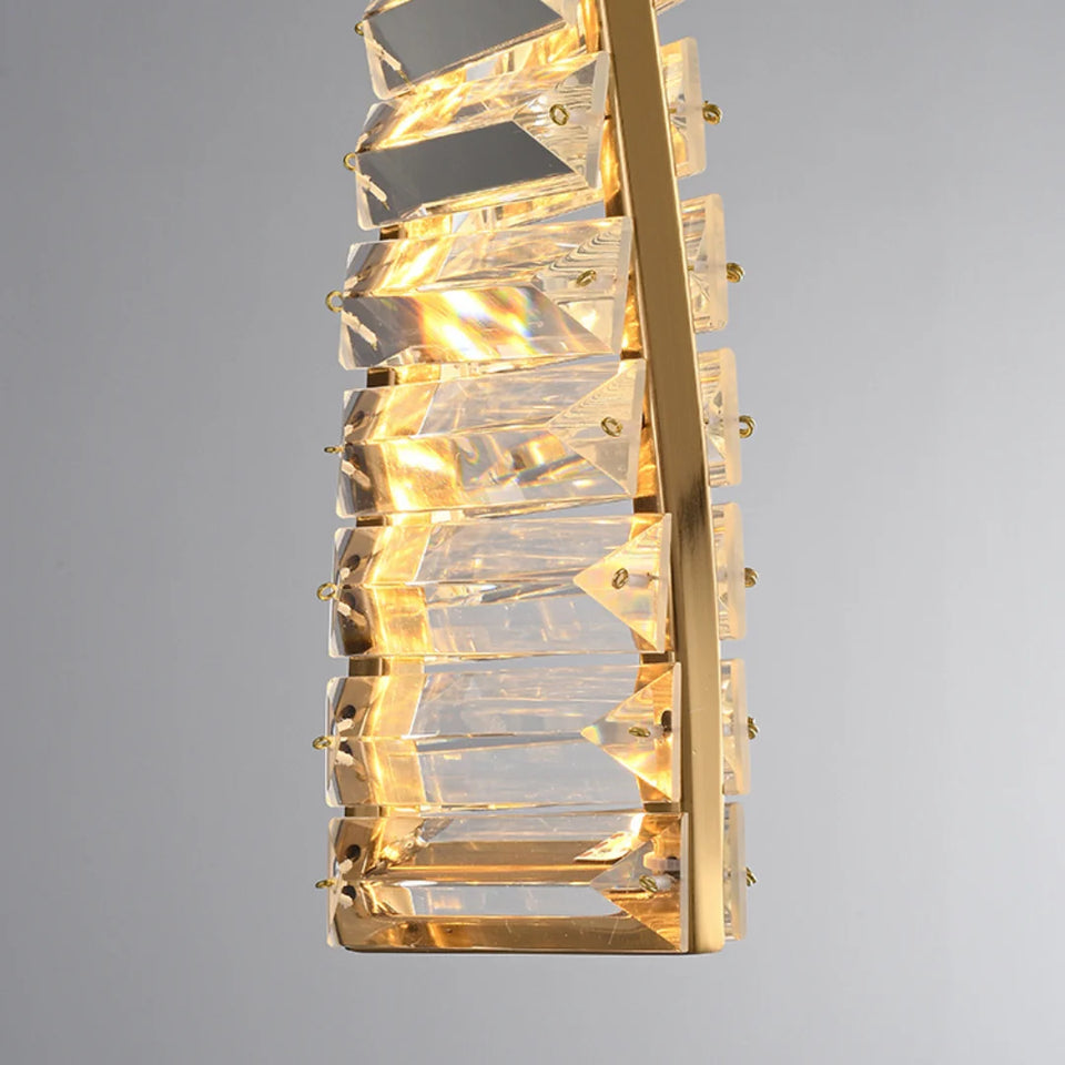 Linear Luxury Spiral Crystal Chandelier