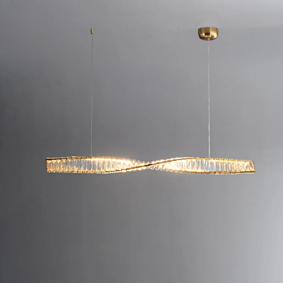 Linear Luxury Spiral Crystal Chandelier