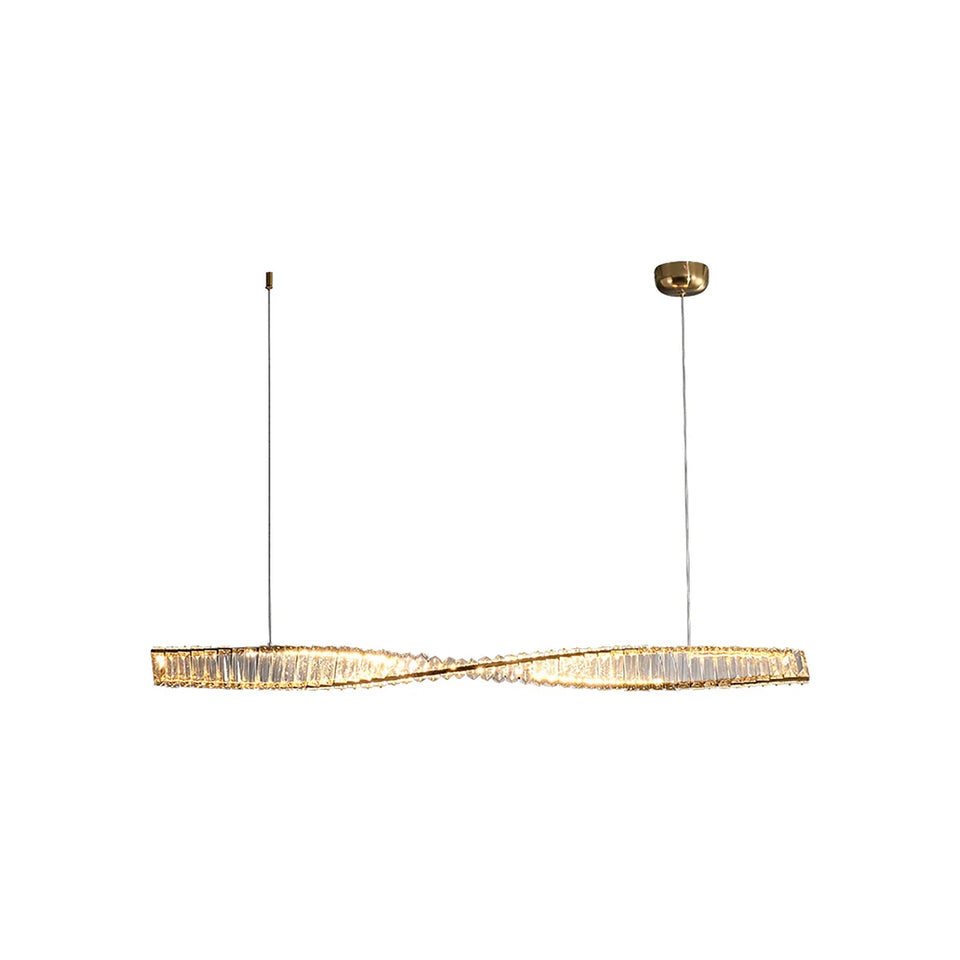 Linear Luxury Spiral Crystal Chandelier