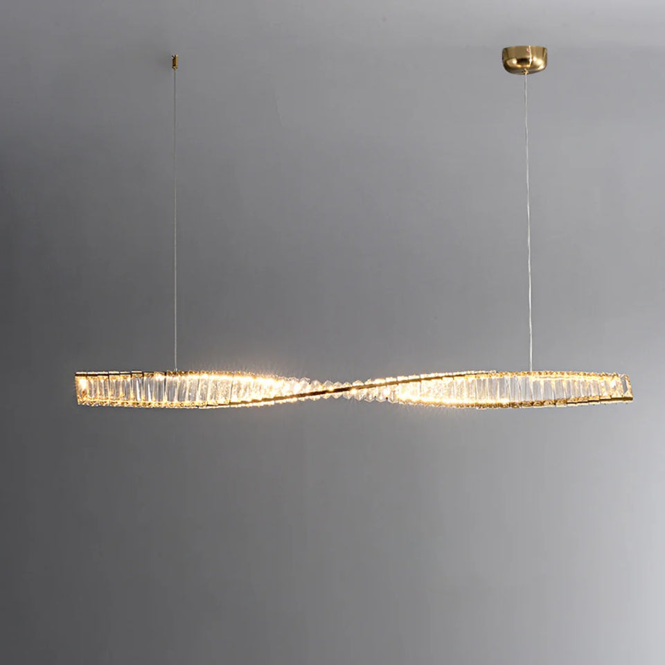 Linear Luxury Spiral Crystal Chandelier